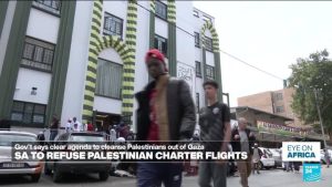 South Africa says charter flights part of a plan to clear Palestinians out of Gaza