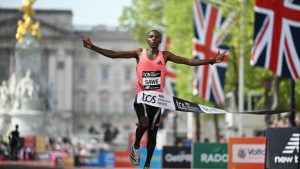 Kenya’s Sabastian Sawe, first man to run a marathon in under two hours