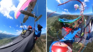 Austrian paraglider unscathed after terrifying mid-air collision with plane