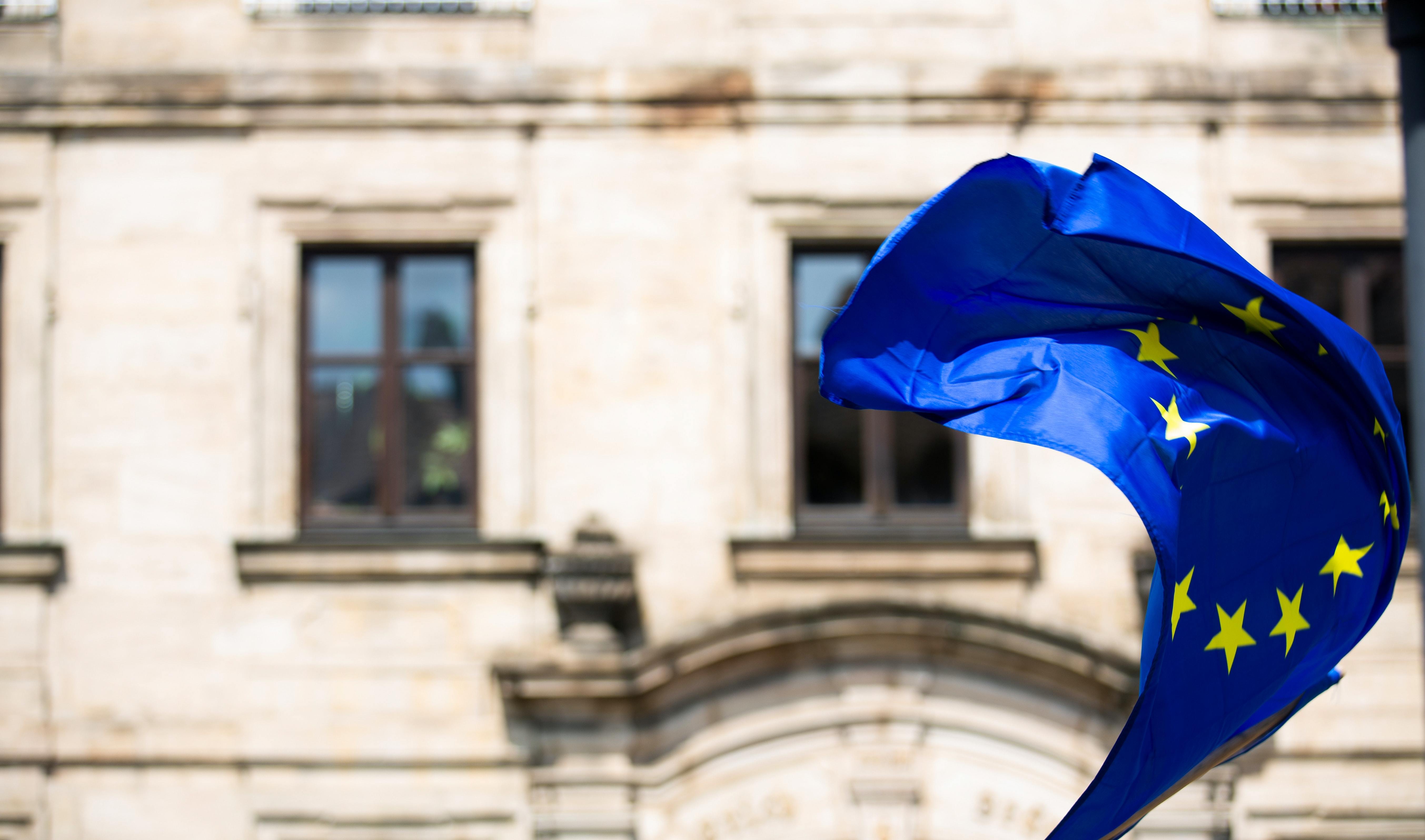 European Union flag billowing