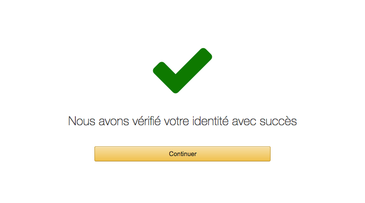La validation d'identité par téléphone a fonctionné