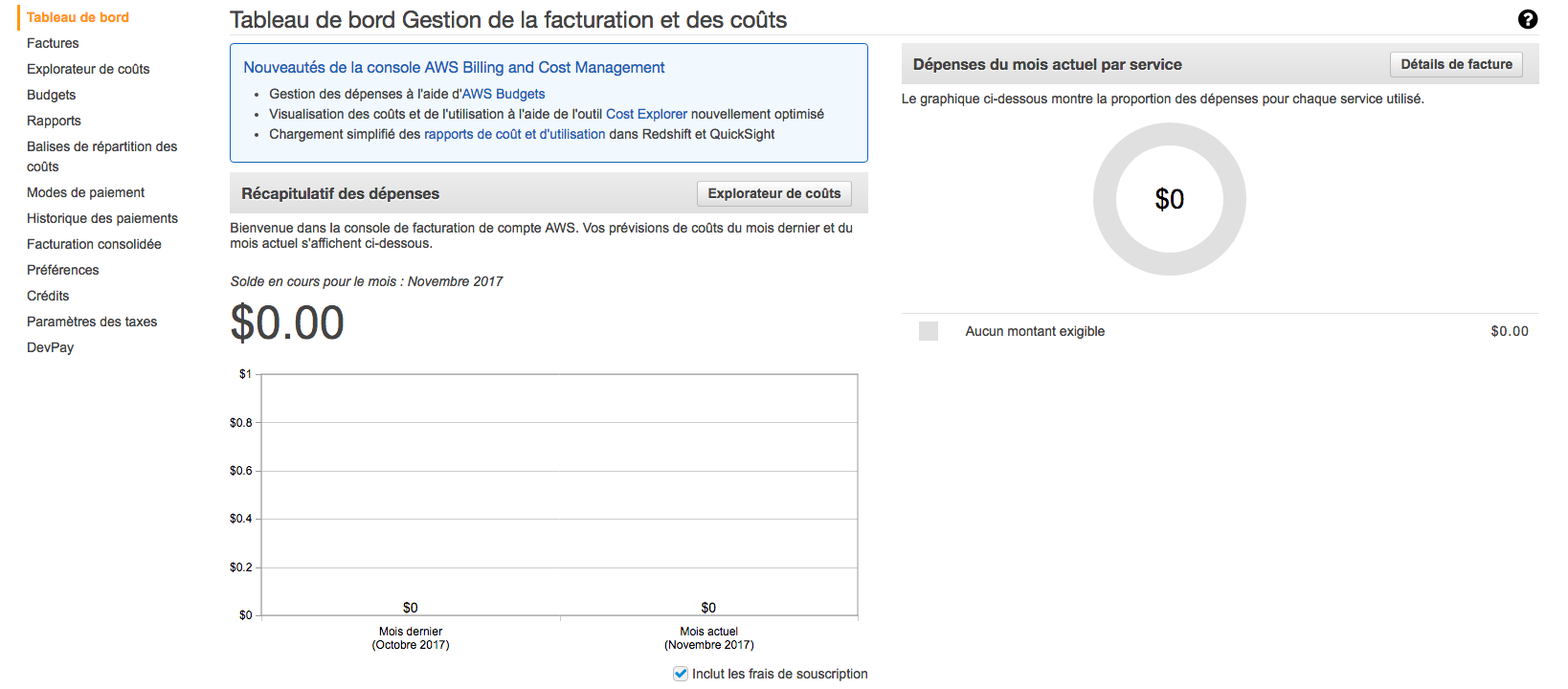 Accueil de la facturation