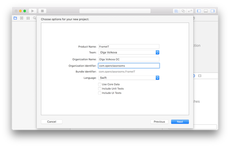 Initial app configuration