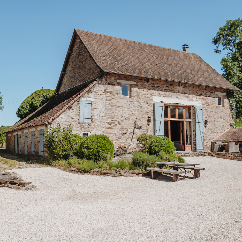Vakantiehuis met lichtblauwe luiken