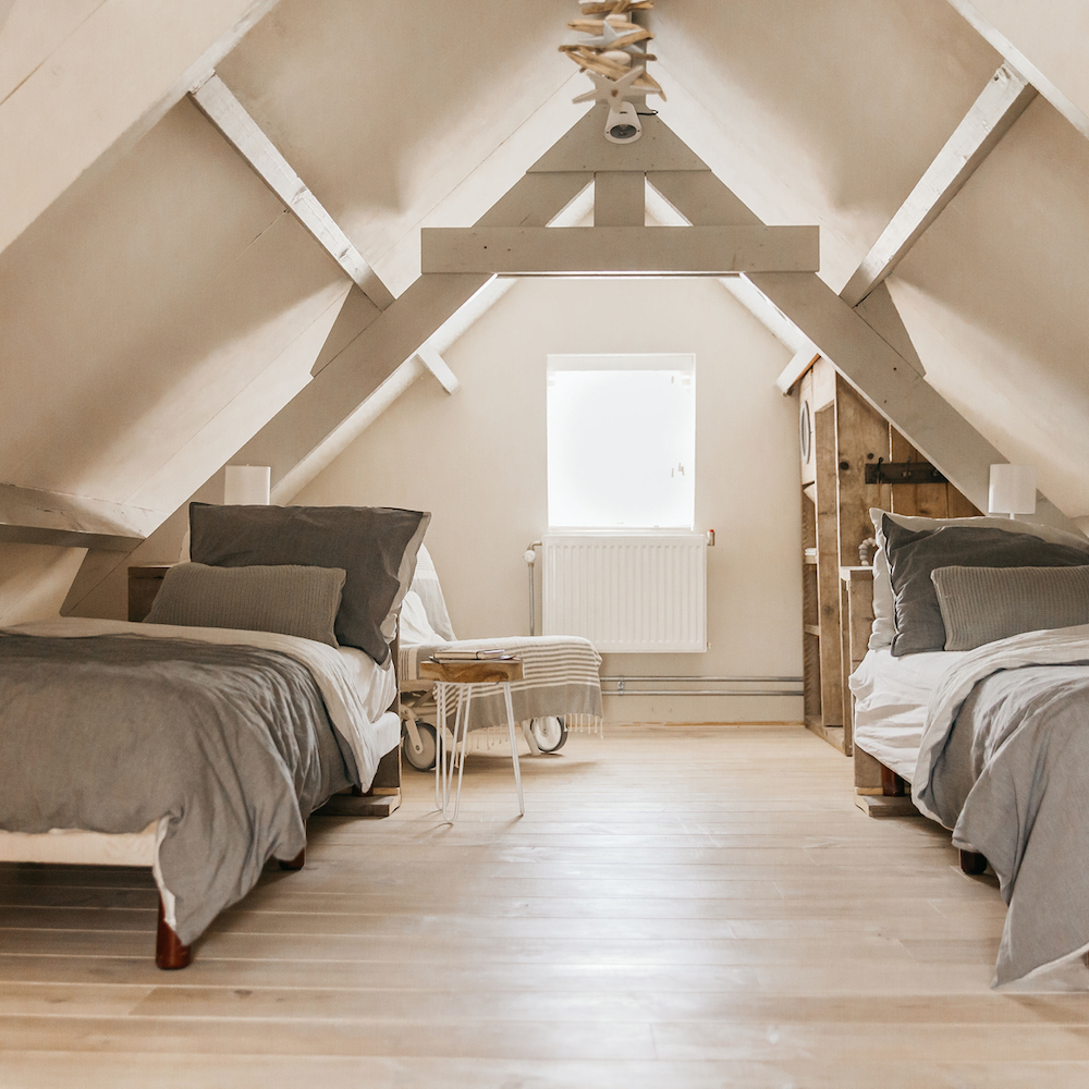 Slaapzolder van een vakantiehuis