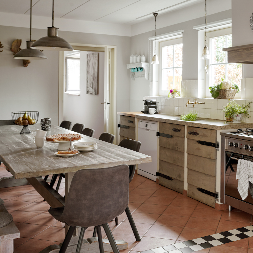 Compleet uitgeruste keukens in alle vakantiewoningen.