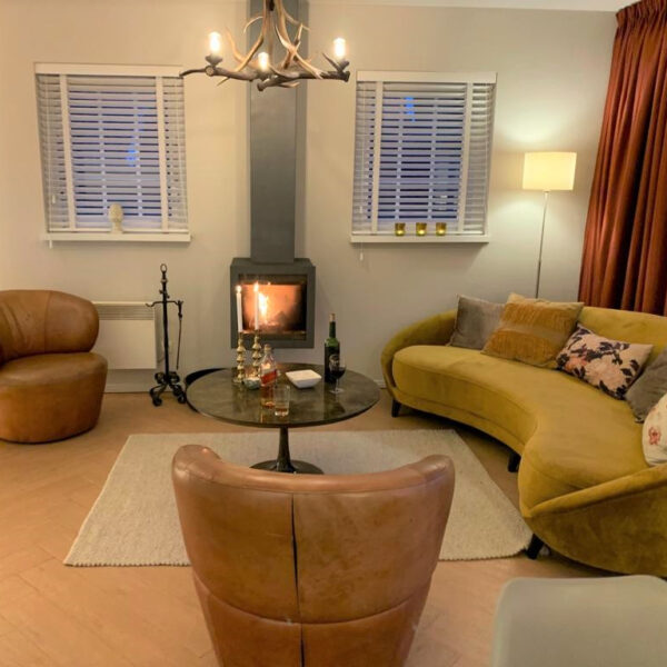 Zitkamer in het vakantiehuis in de Achterhoek