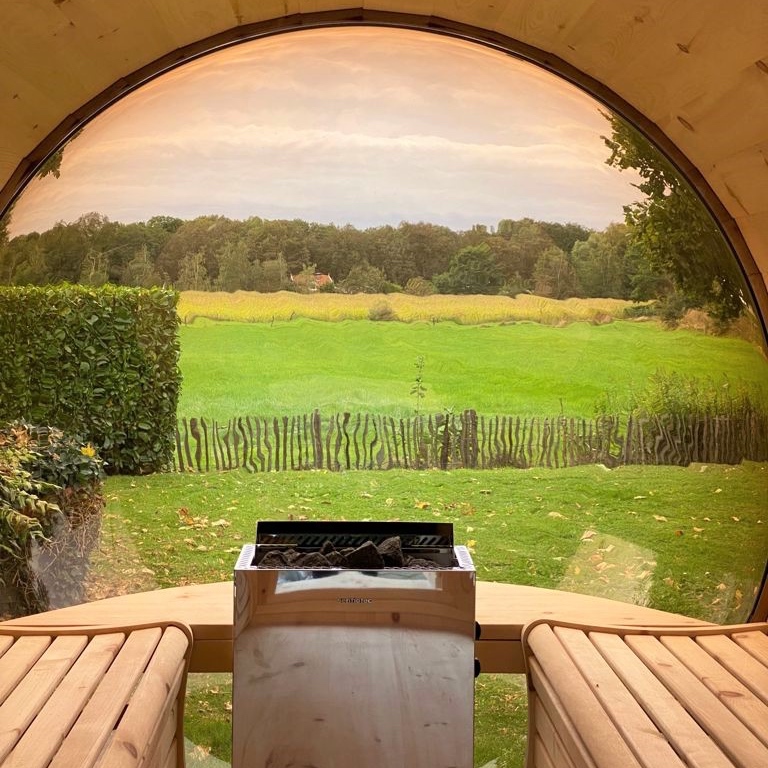 Uitzicht vanaf de sauna