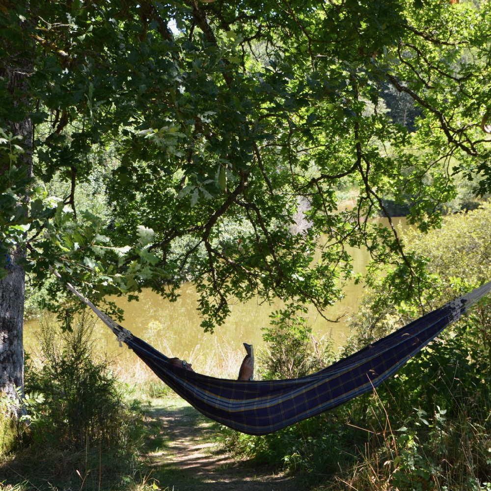 Volledige ontspanning in de hangmat op het domein