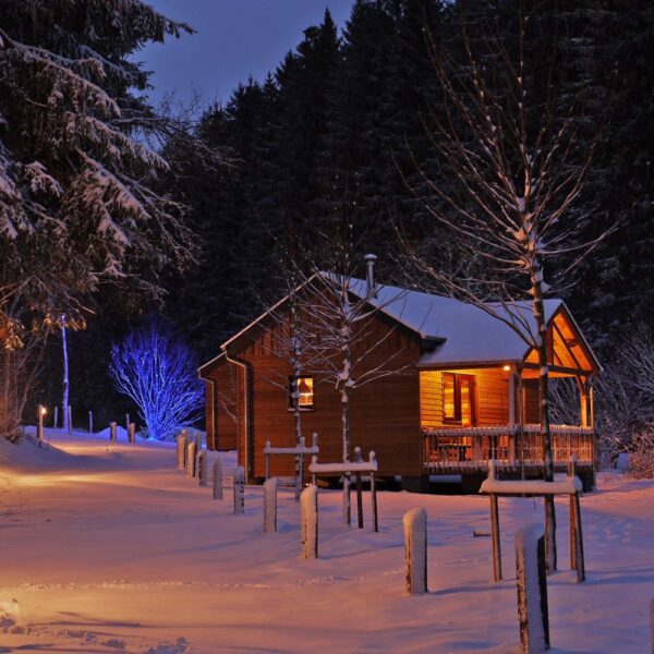 Cabin in de sneeuw