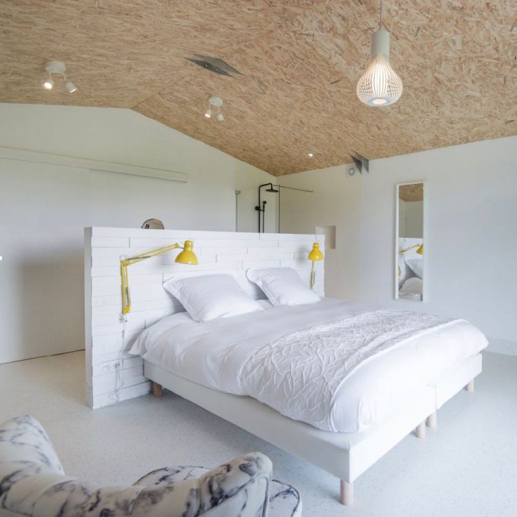 Witte kamer met kingsize bed