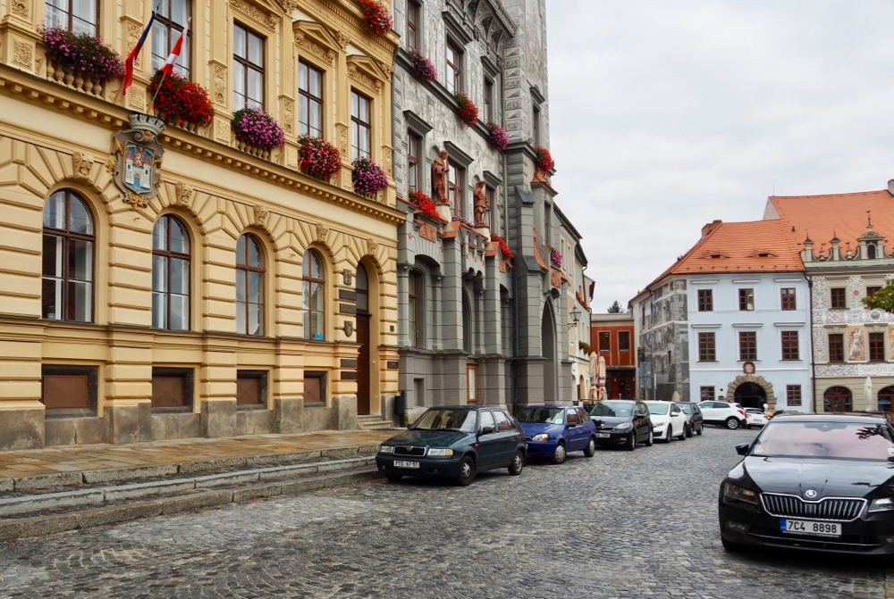 Straatbeeld in de Tsjechische stad Prachatice