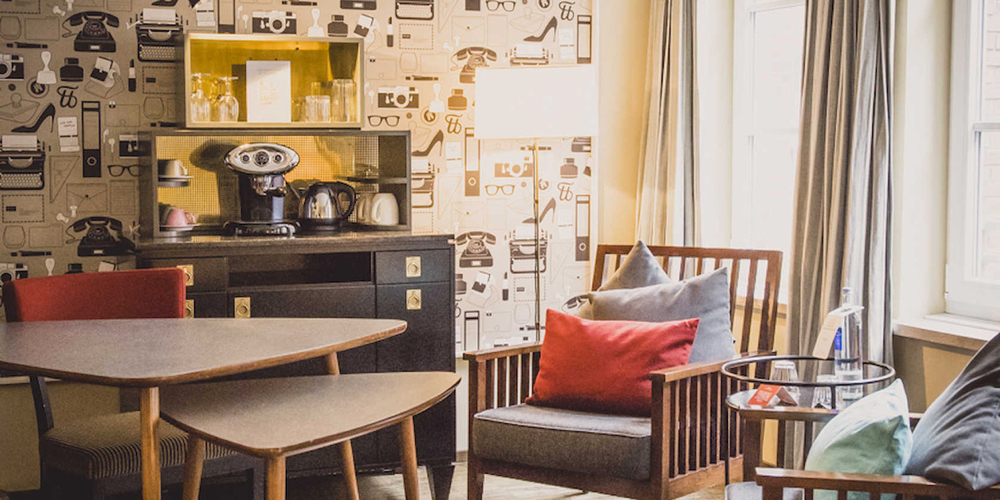 Loungehoek met vintage details 