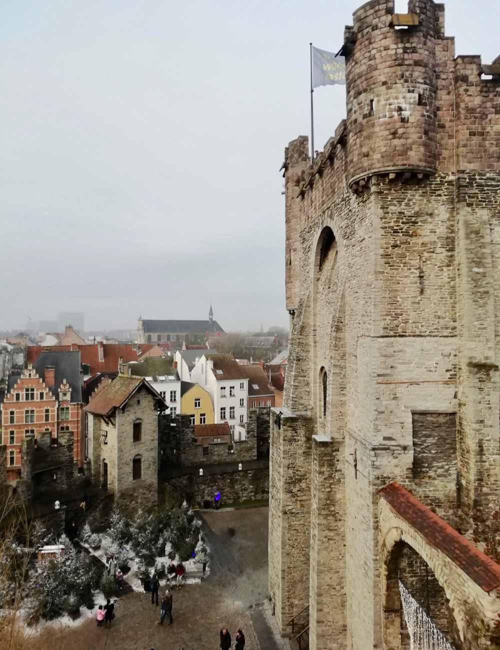 Een van de torens van de burcht in Gent