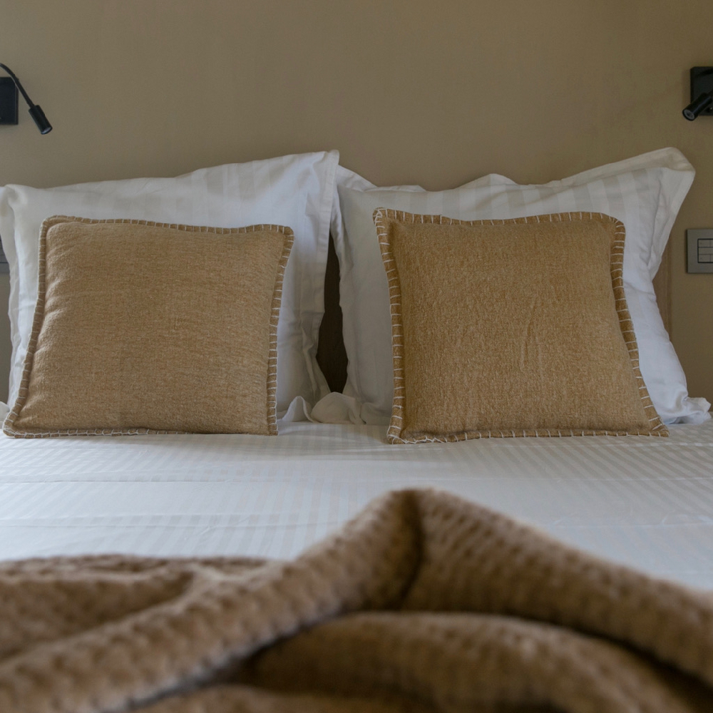 Bed and breakfast kamer met close up van het bed