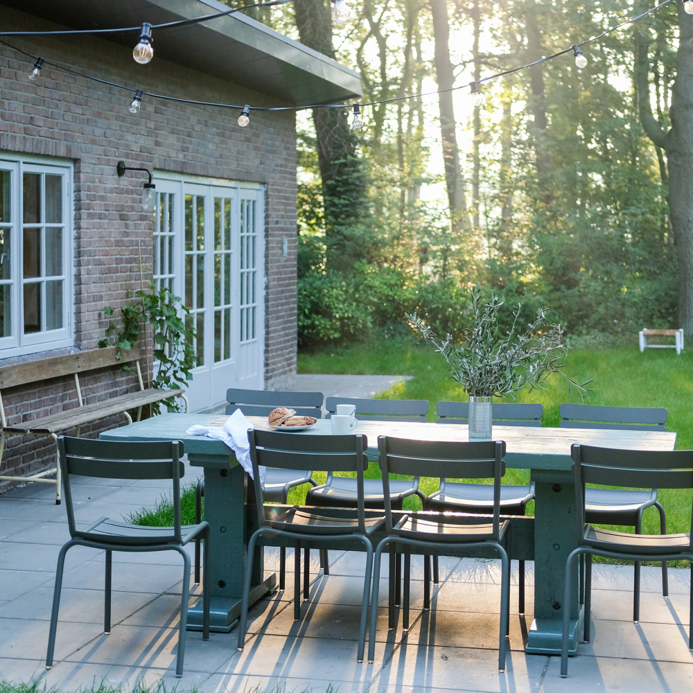 Terras in het ochtendlicht