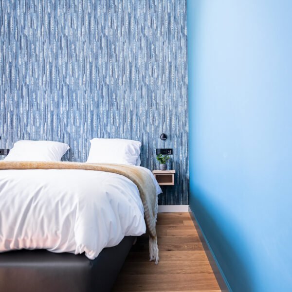 Blauwe slaapkamer in de studio