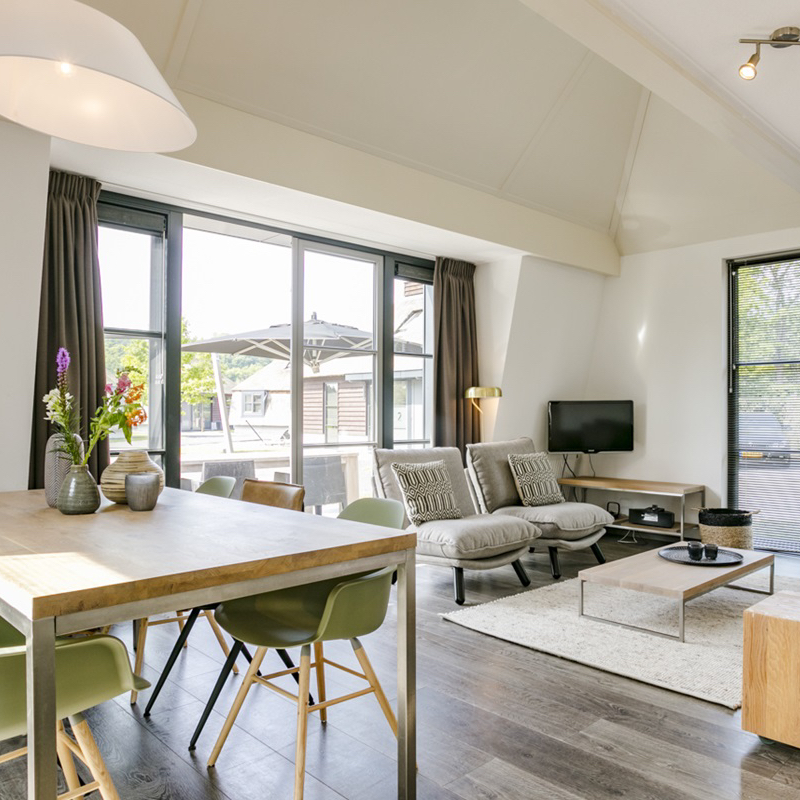 Modern ingericht vakantiehuis met sauna bij zee in Schoorl