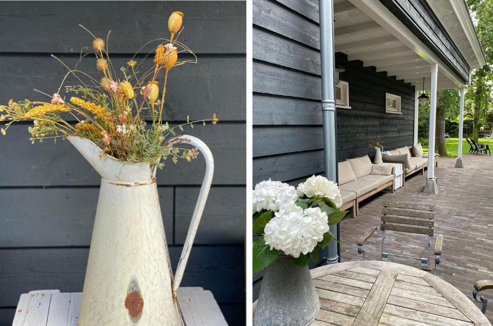 Veranda in de tuin bij de boutique appartementen