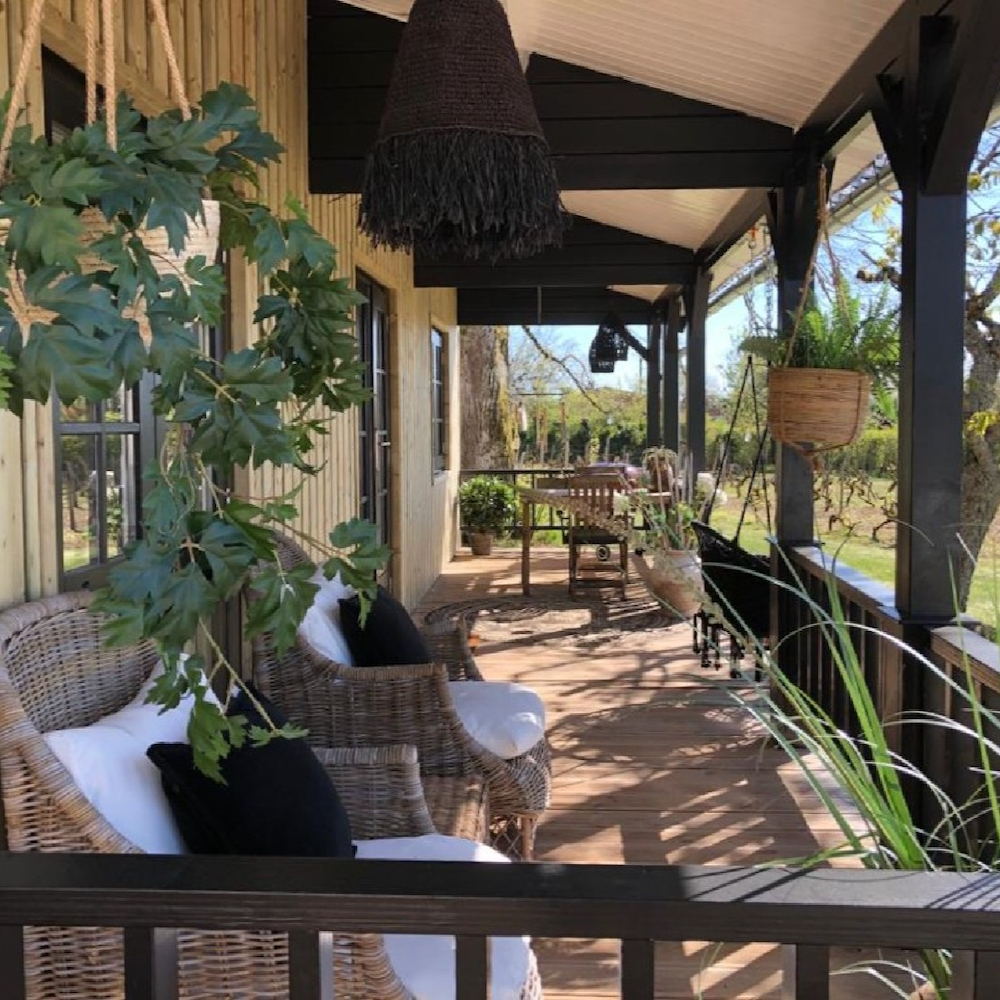 Veranda bij het 2-persoons chalet in Frankrijk
