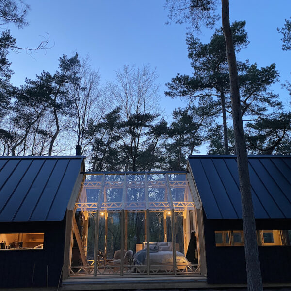 Cabin in de zonsondergang