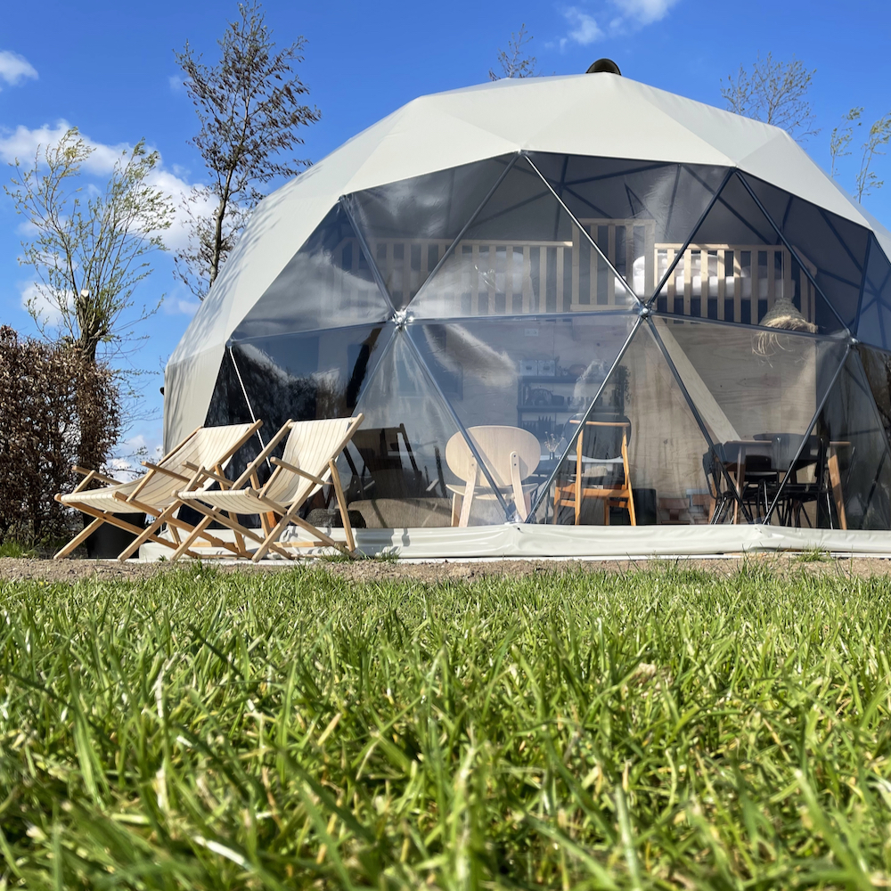 Dome in het gras