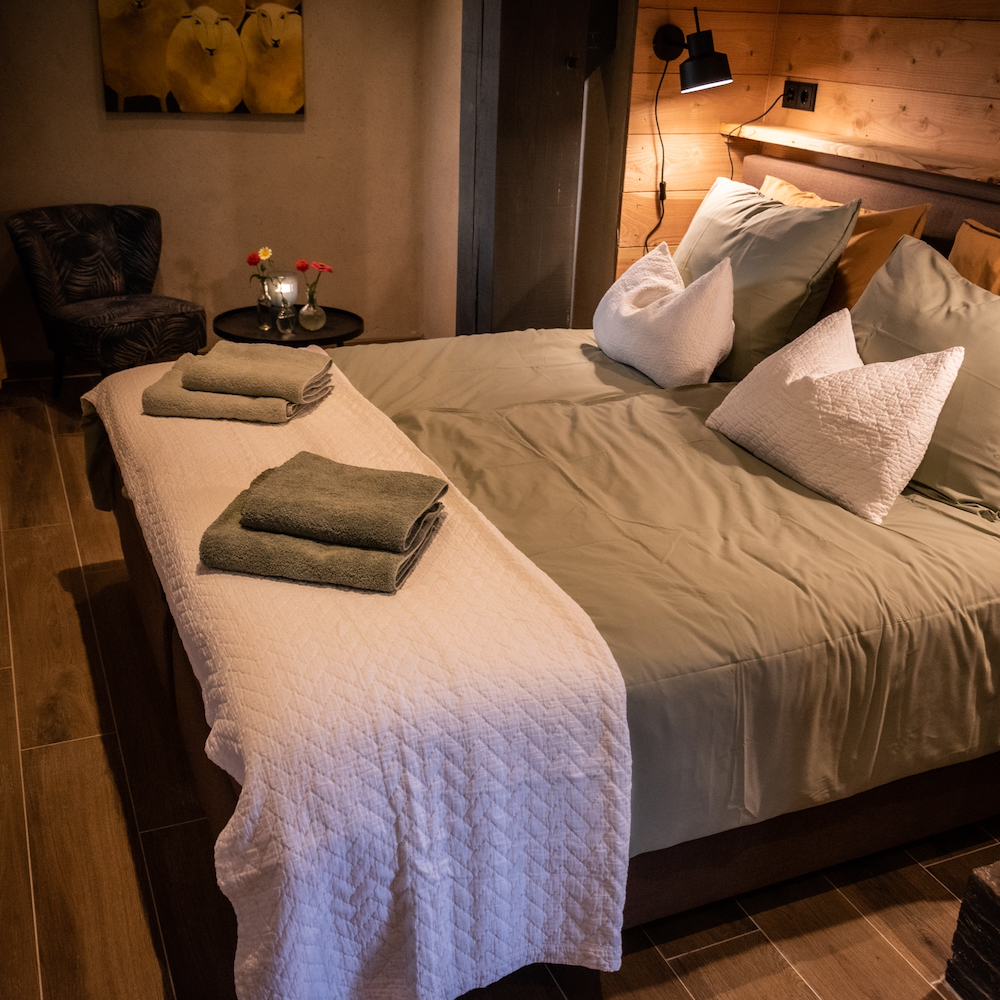 Huiselijke slaapkamer bij een vakantiehuis in Gelderland