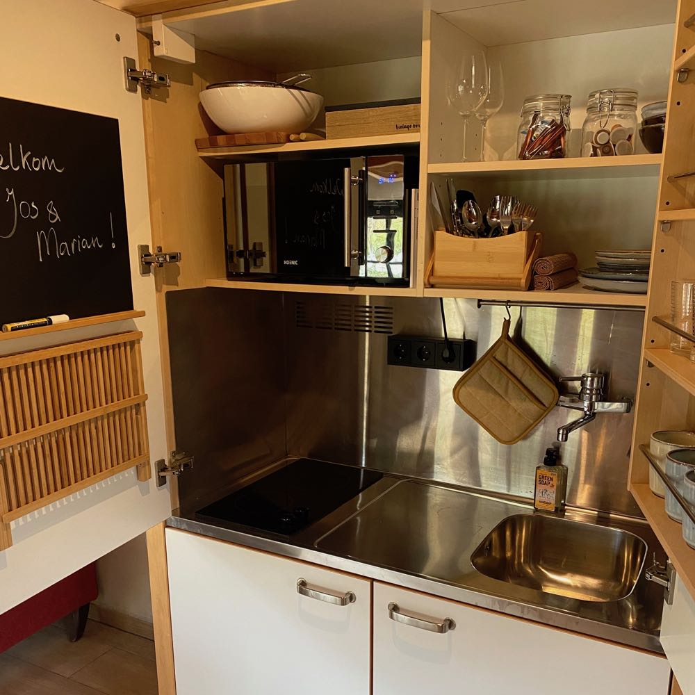 Keuken in een kast in het vakantiehuis