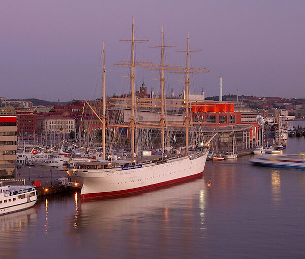 Boten in de haven van Goteborg
