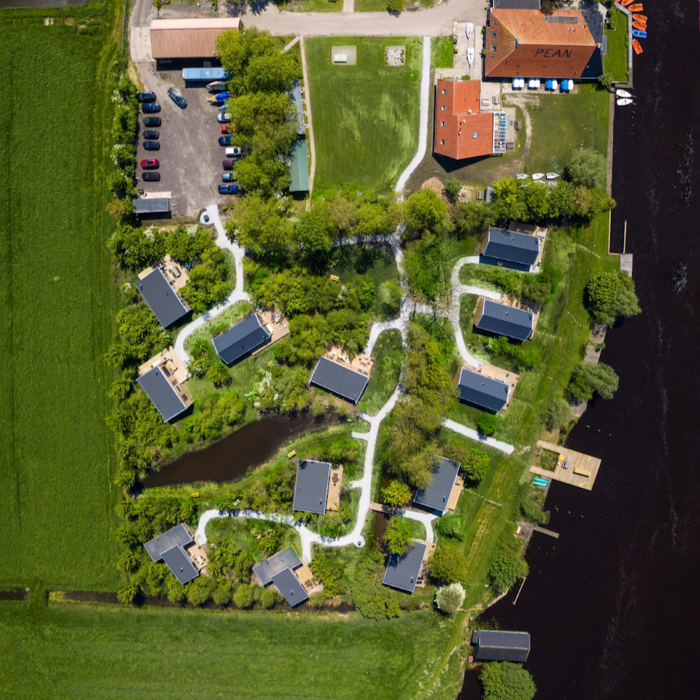 Vakantieparkje luchtfoto.