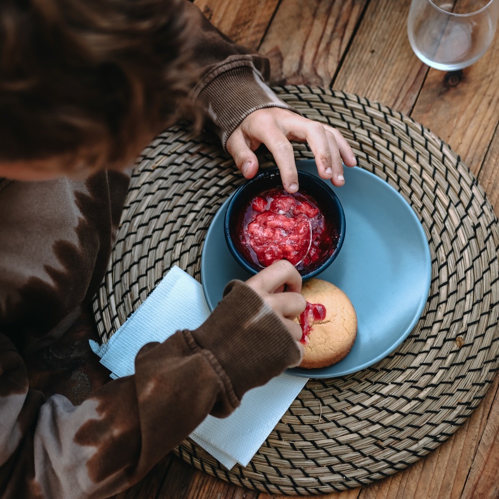 Toetje met vers fruit
