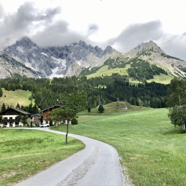 Österreichische Landschaft mit schroffen Berggipfeln