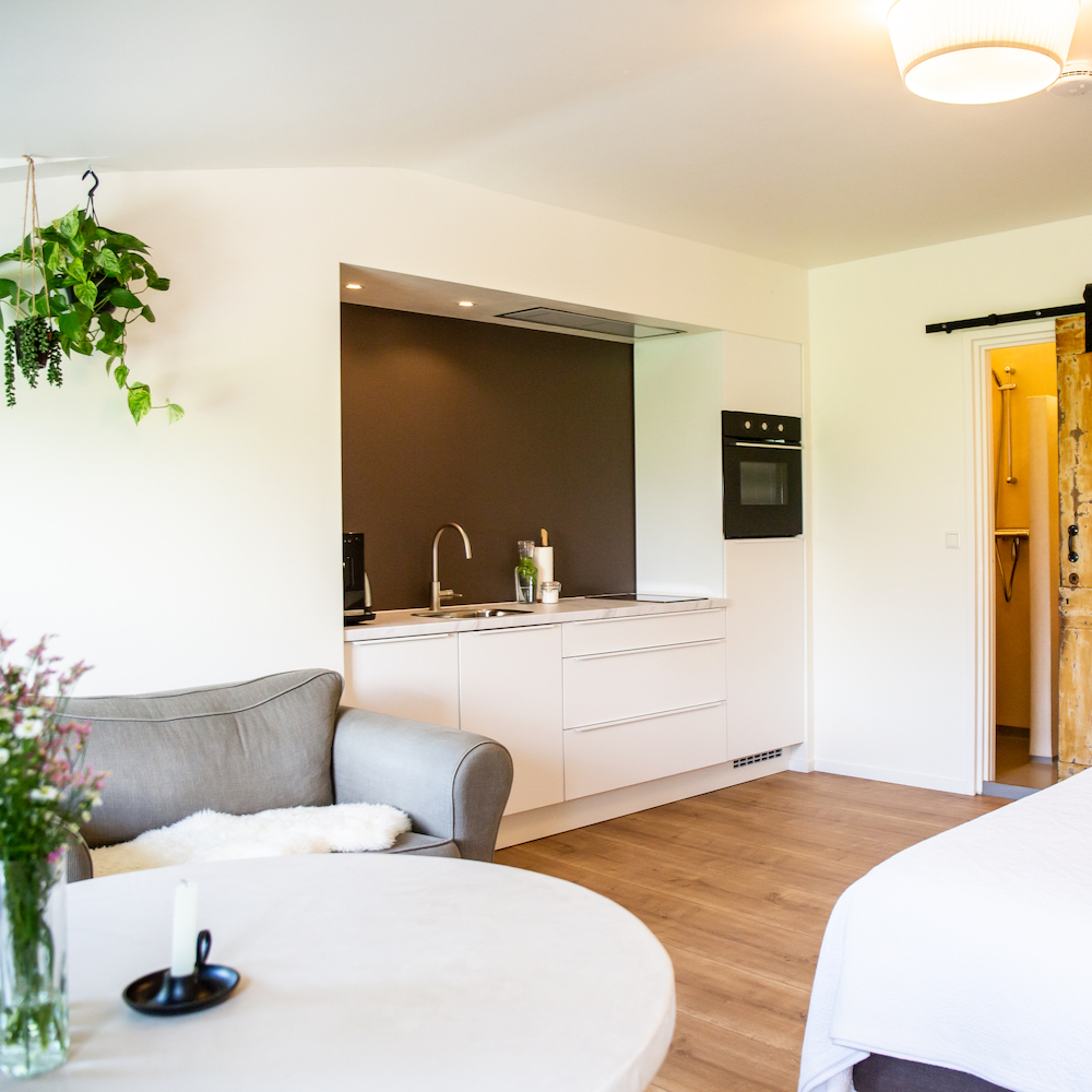 Studio für zwei Personen mit Küche und Sitzecke