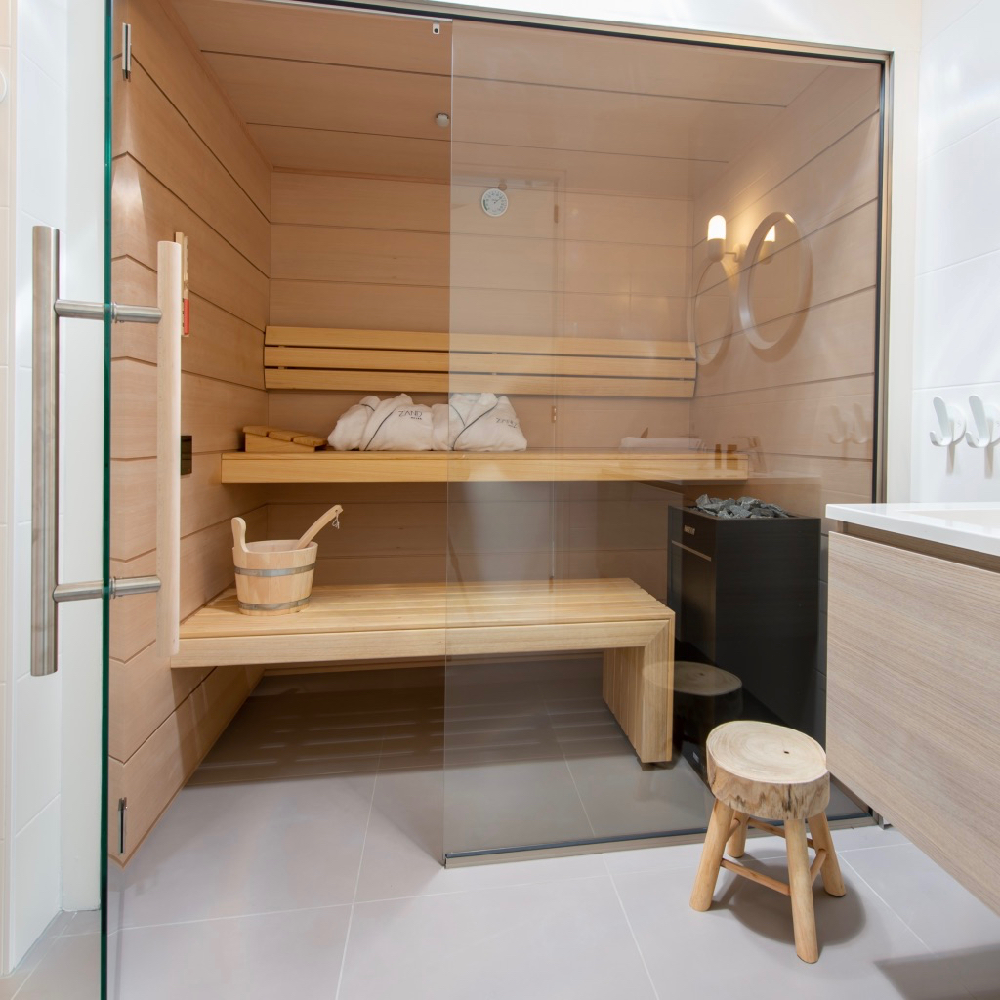 Sauna in der Luxus-Ferienvilla
