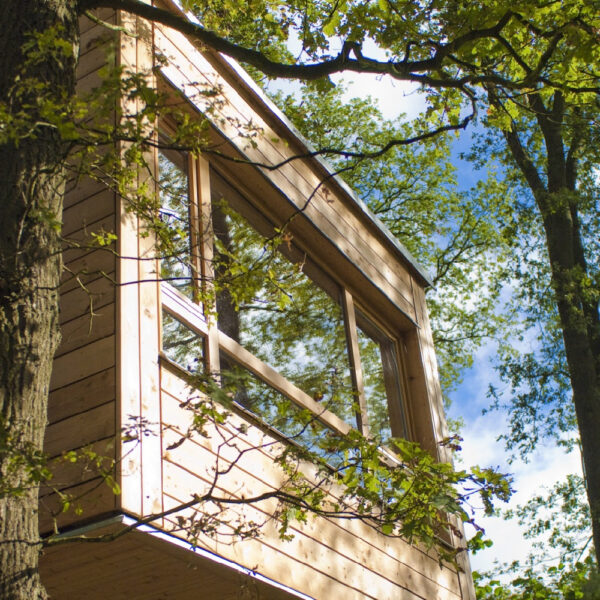 Design-Baumhaus inmitten der Blätter