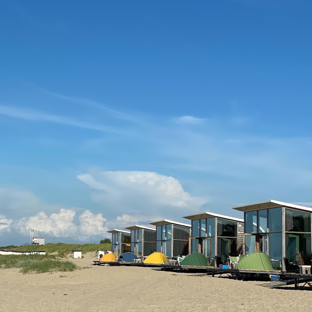 Strandhäuser am Strand von Groede