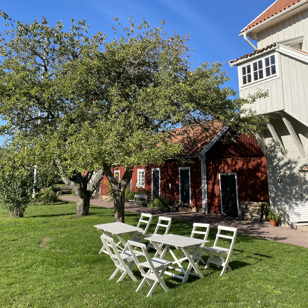 Genießen Sie die Terrasse draußen in Pataholm