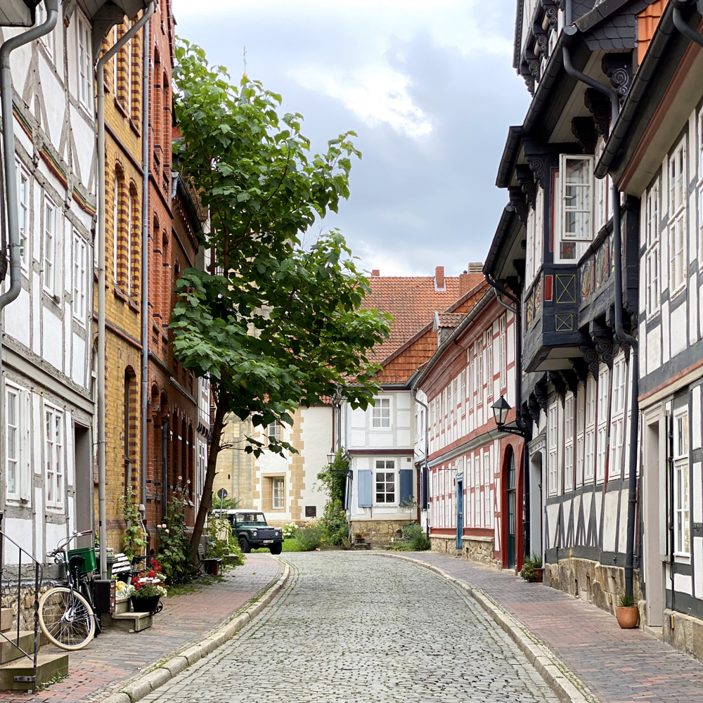 Die historischen Straßen in Hildesheim.
