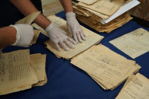 Dar Jacir newspaper mapping photo by Emily jacir