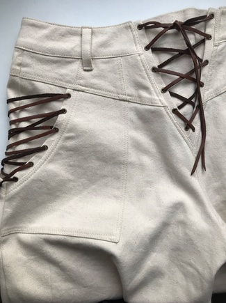 Брюки Скади с кожаными шнуровками