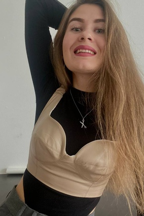 Кожаный топ