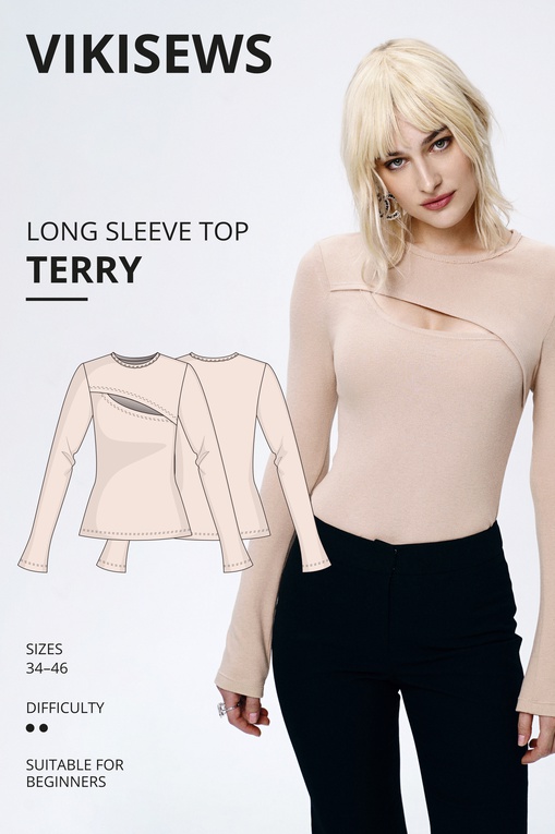 Terry long sleeve top