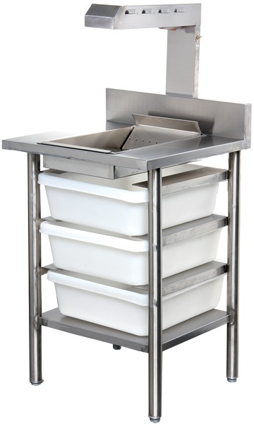 Chip Storage Table with Recessed Top and Warmer Lamp (Electric)