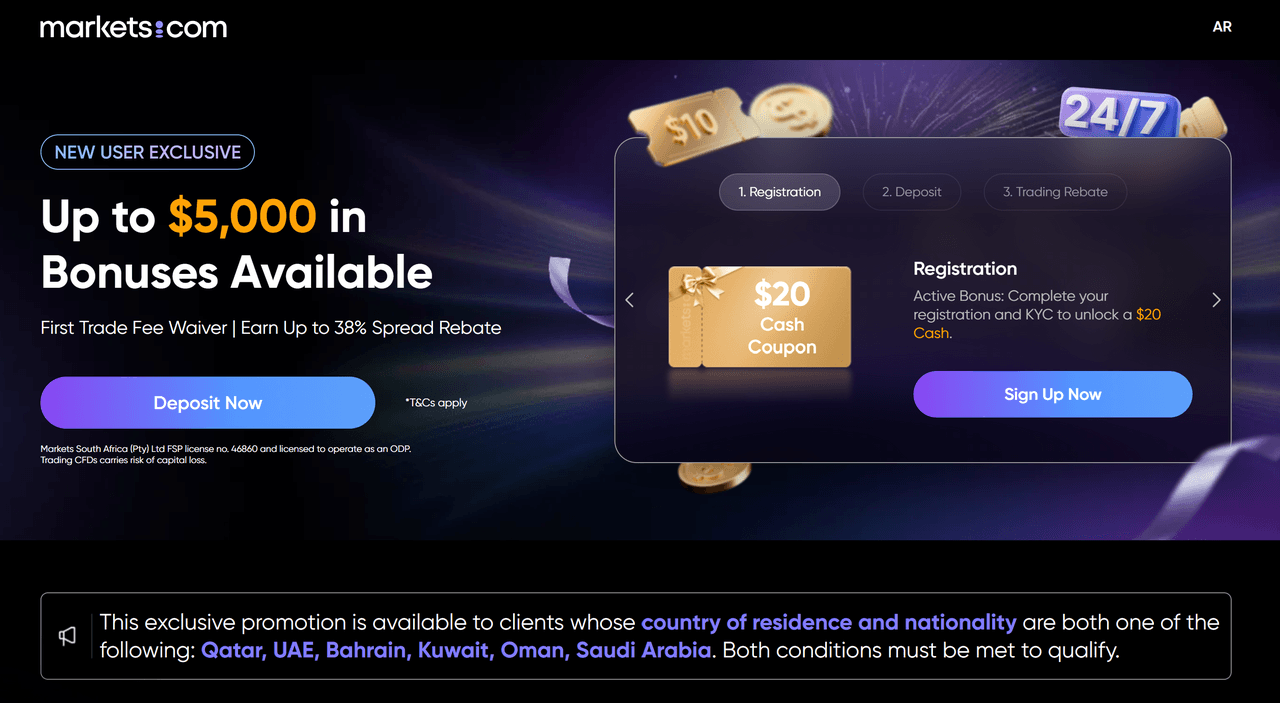 markets.com welcome bonus