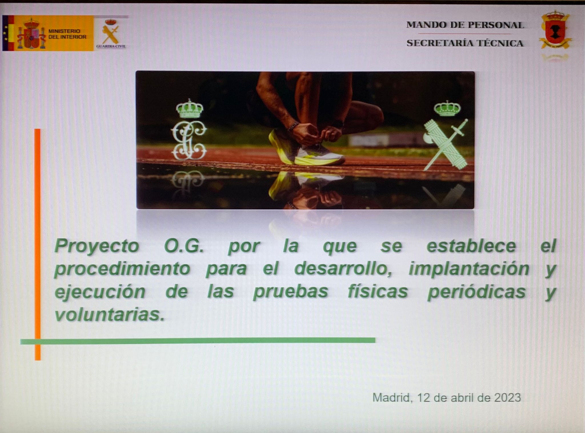 AUGC asiste al segundo Grupo Trabajo para modificar la Orden General de las pruebas físicas periódicas y voluntarias en la Guardia Civil