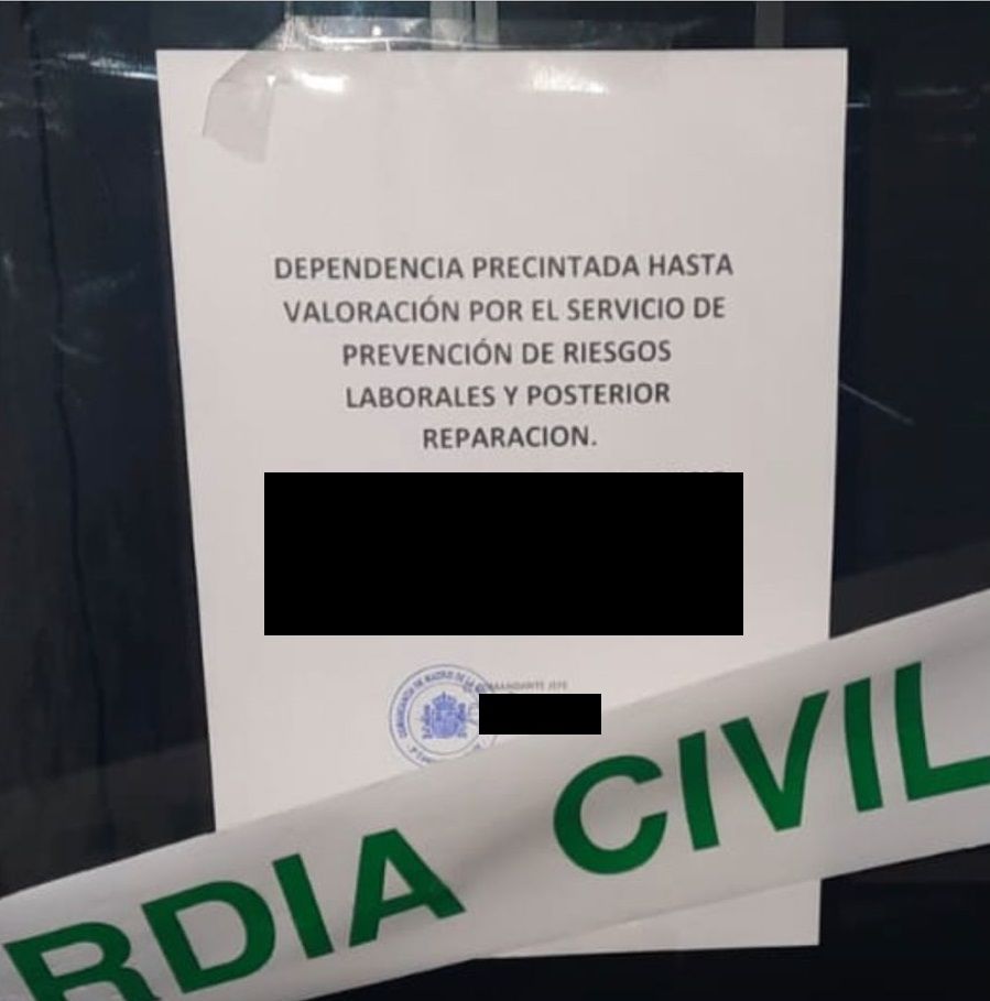 La Guardia Civil precinta sus instalaciones en Getafe hasta la valoración y reparación de la humedad de las paredes