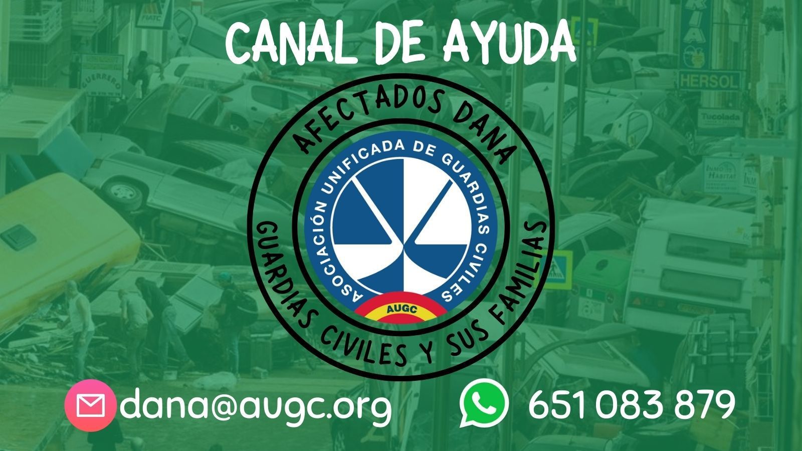AUGC habilita un canal de ayuda directa para asistir a todos los guardias civiles y familiares afectados por la DANA en Valencia