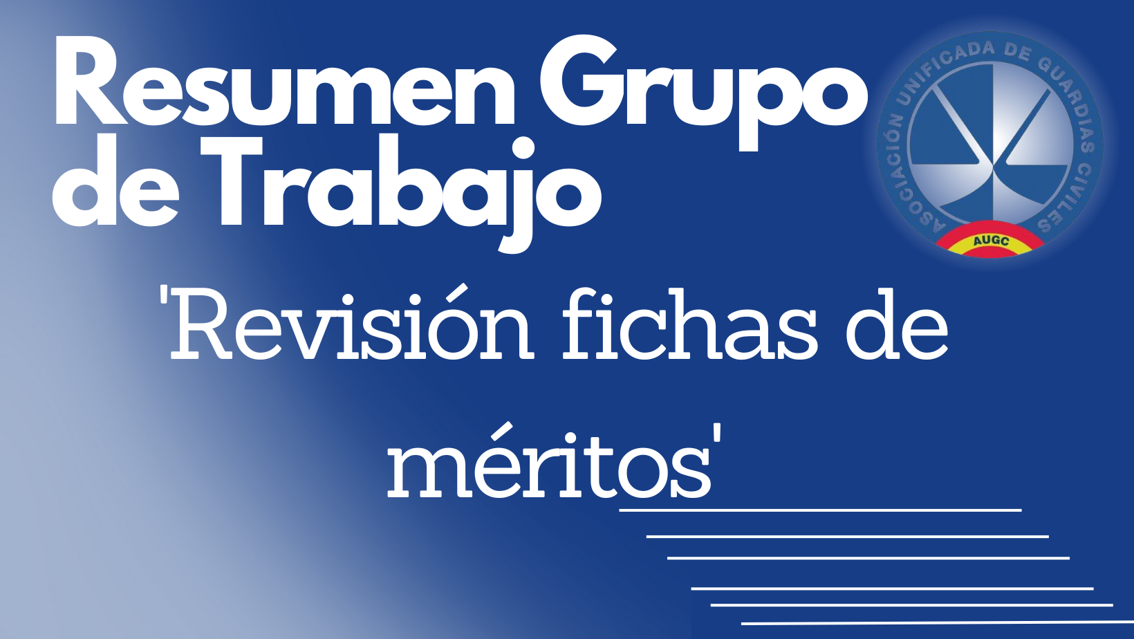 Resumen Grupo de Trabajo 'Revisión fichas de méritos'