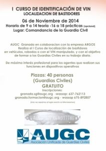 AUGC GRANADA REALIZA SU PRIMER CURSO DE LOCALIZACIÓN DE VEHÍCULOS ROBADOS