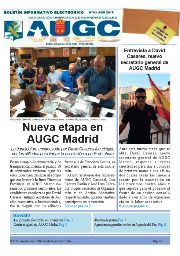 Ya puedes acceder al boletín de septiembre de AUGC Madrid